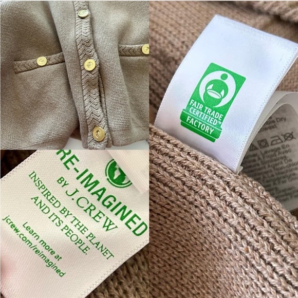 J.Crew Cotton Lady Jacket Sweater Brown Cardigan XL. - Picture 7 of 8